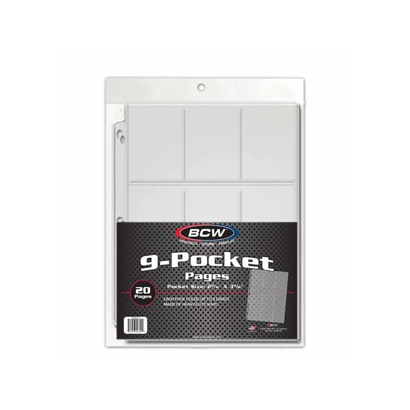 BCW 9 Pocket Pages (20 Pages Per Pack)