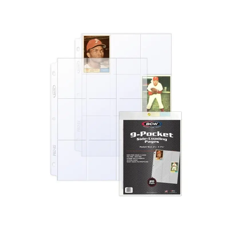 Bcw 9 Pocket Protective Pages Side Loading (20 Pages Per Pack)