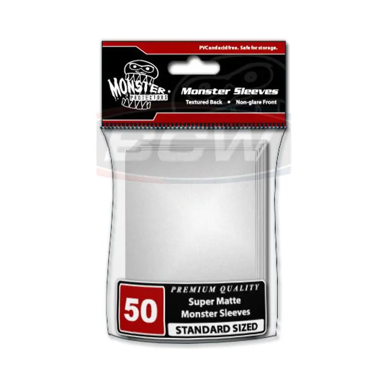BCW - Monster Deck Protectors Sleeves Standard 50-Pieces - Matte White