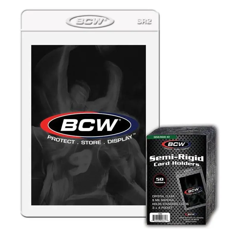 BCW Semi Rigid Card Holder #2 (3 x 4 1/2) (50 Holders Per Pack)