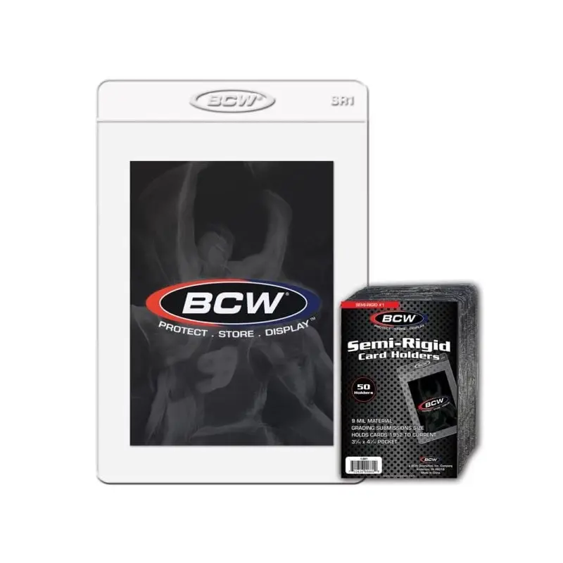BCW Semi Rigid Card Holder 35/16x415/16 (50 Holders per pack)