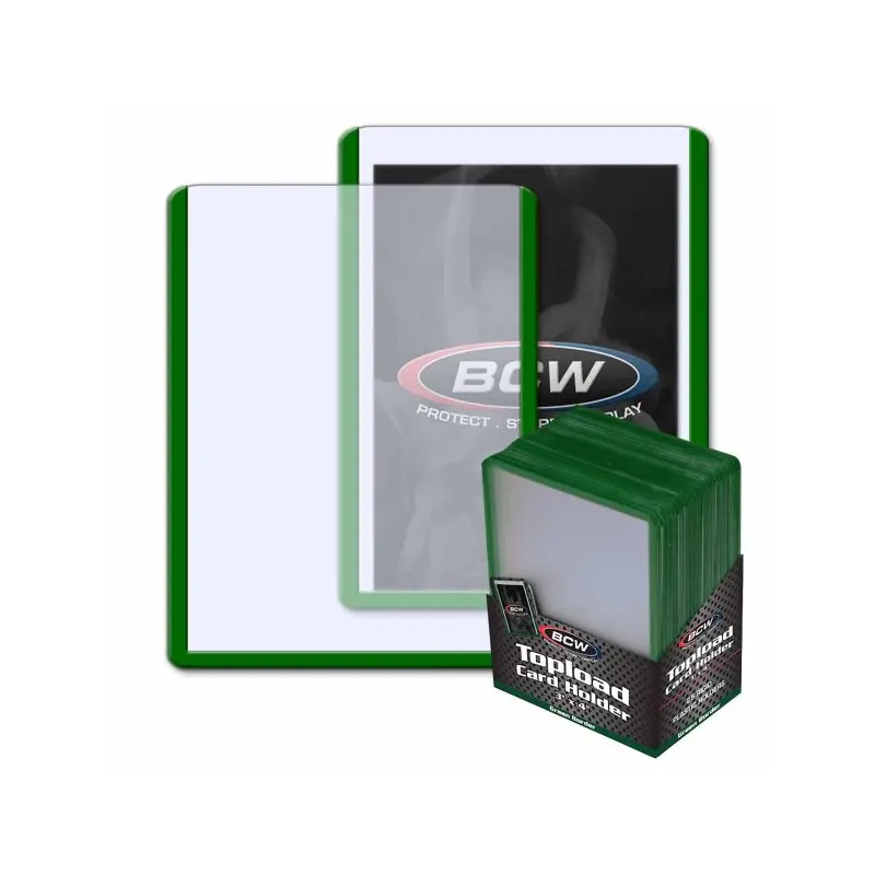 BCW Topload Card Holder Border Green