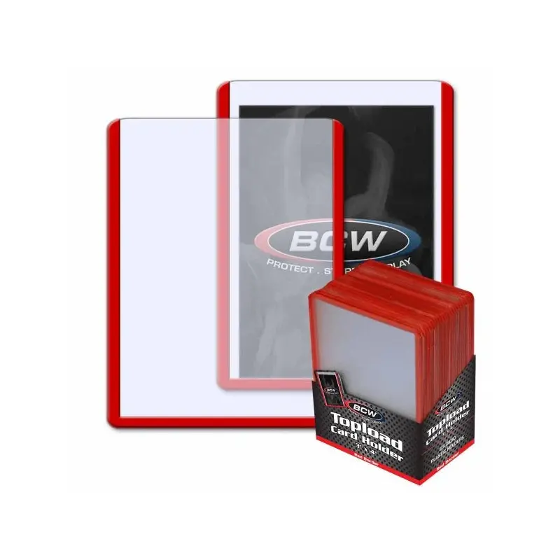BCW Topload Card Holder Border Red