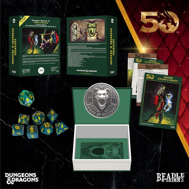 Beadle & Grimms Classic Module Collection Tomb of Horrors Dice & Accessories Set D&D 50th