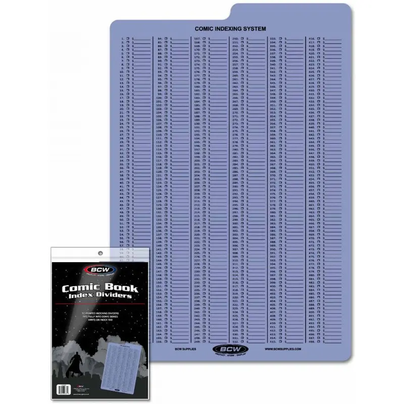 BCW - Comic Book Indexing Dividers 7 1/4-Inch x 10 3/4-Inch Size - Clear