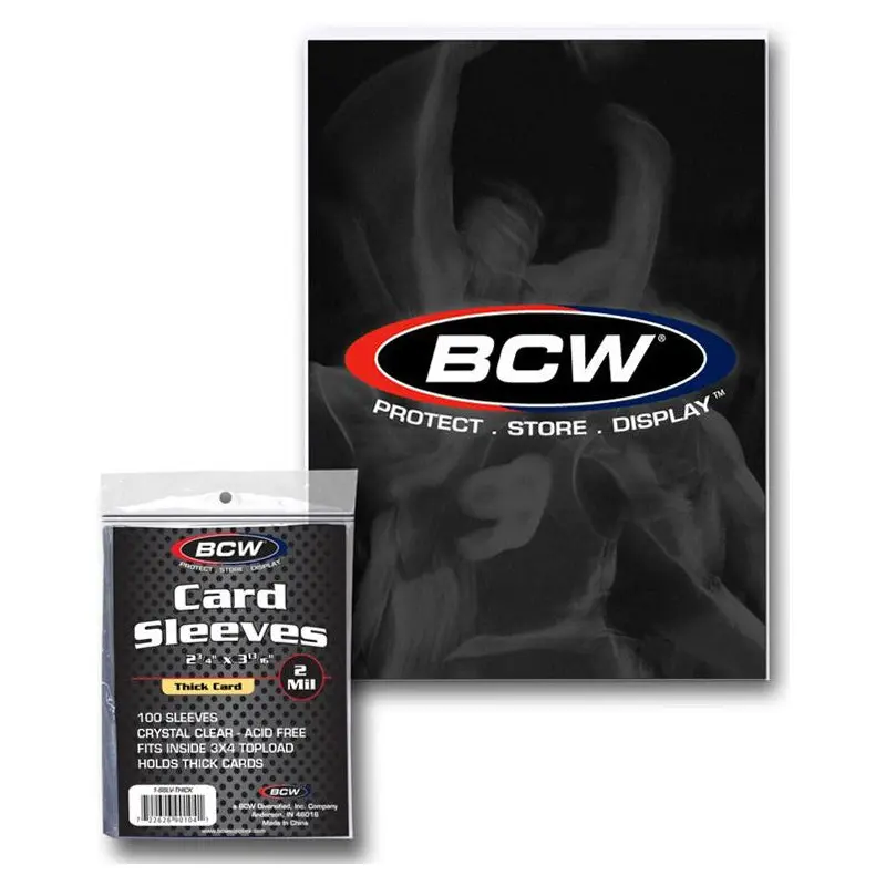 BCW - Deck Protectors Thick Card Sleeves 100-Pieces 2 3/4 inch x 3 3/4 inch Size - Clear