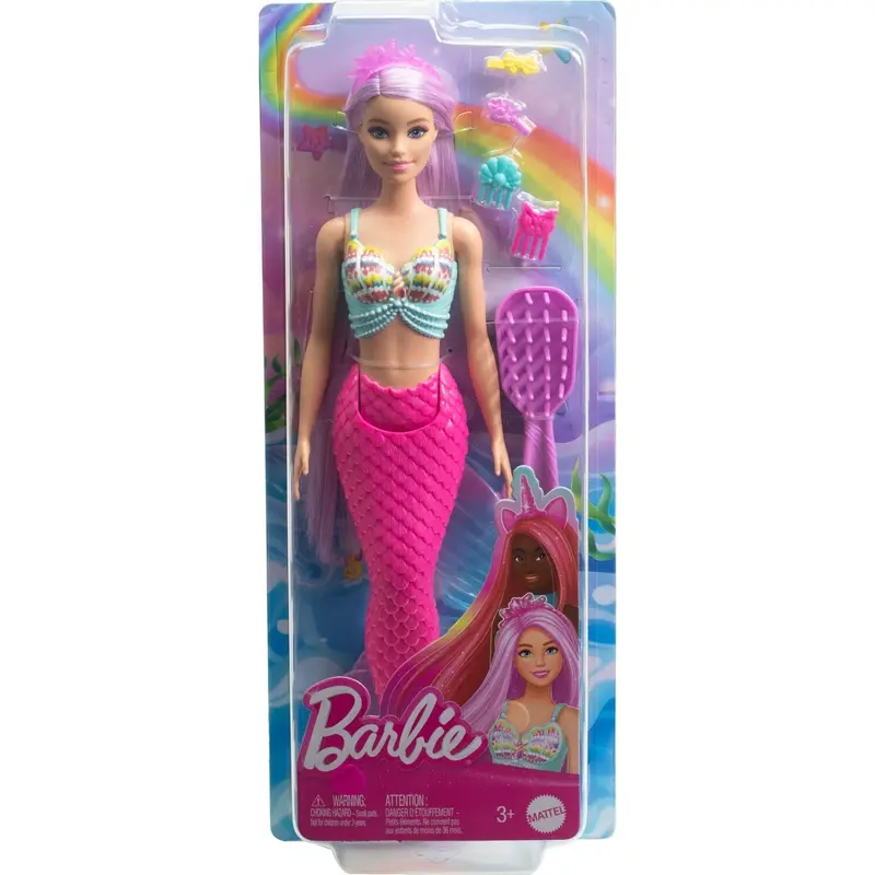 Barbie New Long Hair Fantasy Mermaid Doll and Accessories