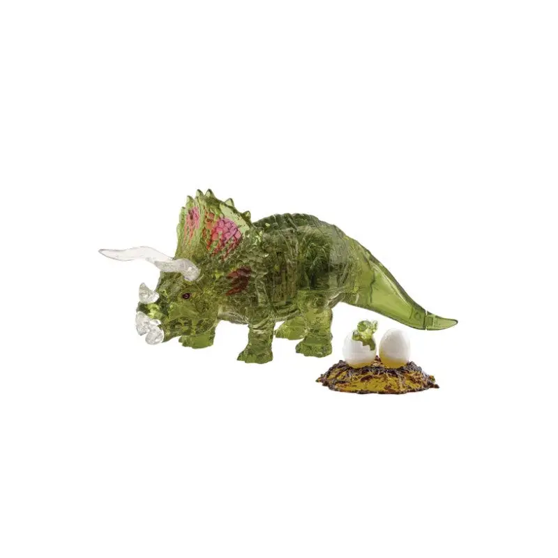 3D Crystal Green Triceratops