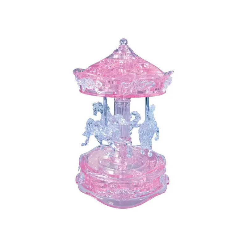 3D Crystal: Pink Carousel