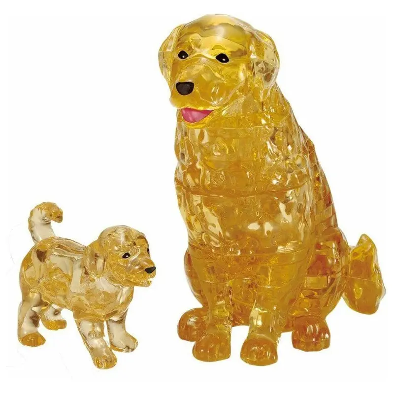 3D Crystal Puzzle - Golden Retreiver and Puppy