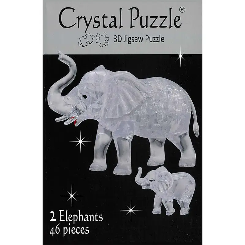 3D Elephant Pair Crystal Puzzle