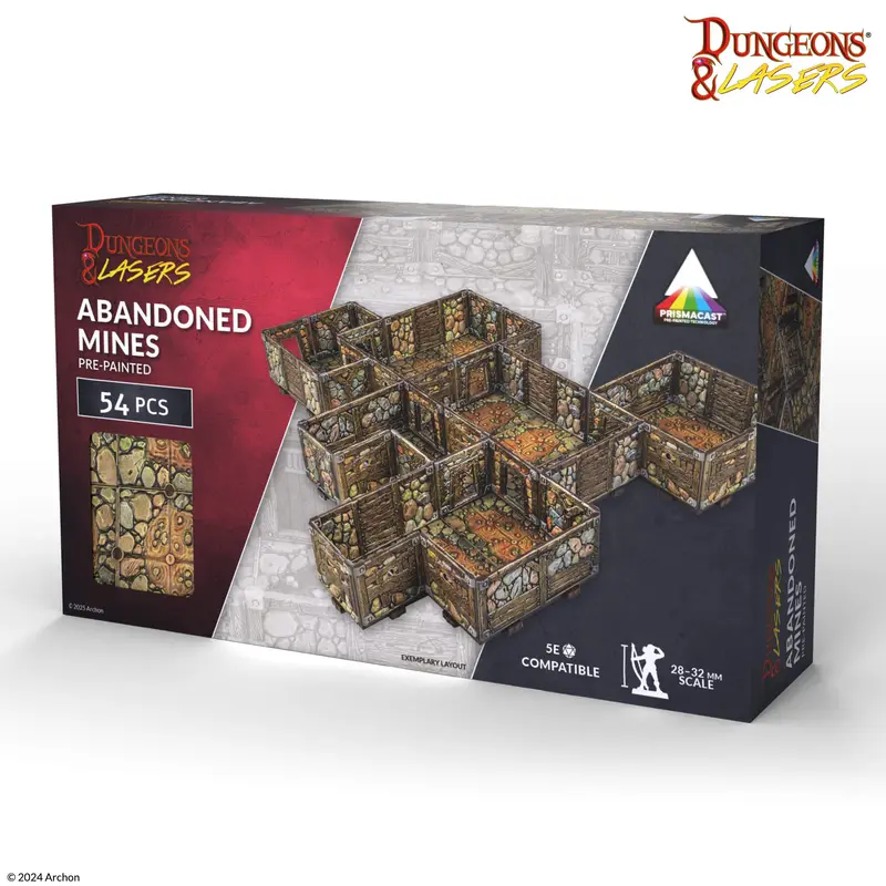 Archon Studio Dungeons & Lasers: PrismaCast Pre-Painted Abandoned Mines Terrain